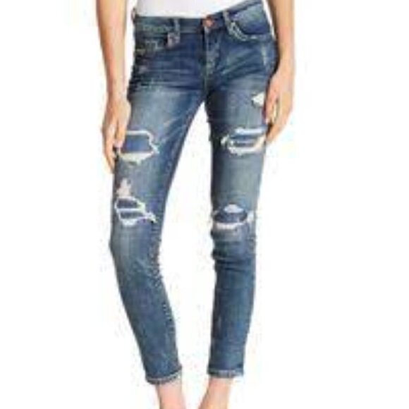 blank NYC Reade Rip Rep Mid Rise Skinny Jeans, Size 28 - Picture 5 of 16